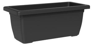 Vaso Rettangolare a Cassettone Outdoor Tera Tikal Ash 52x30 cm in Plastica Antracite