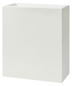 Vaso Rettangolare Indoor e Outdoor Tera Schio Tower Maxi Chalk 78,5x39 cm in Plastica Bianco Gesso