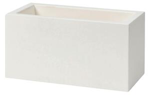 Vaso Rettangolare Indoor e Outdoor Tera Schio Cassa Maxi Chalk 78,5x39 cm in Plastica Bianco Gesso