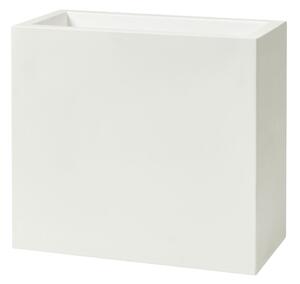 Vaso Rettangolare Indoor e Outdoor Tera Schio Tower Chalk 79x39 cm in Plastica Bianco Gesso