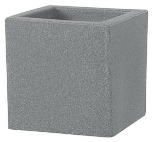 Vaso Quadrato Indoor e Outdoor Tera Schio Cubo Smoke 30x30 cm in Plastica Grigio