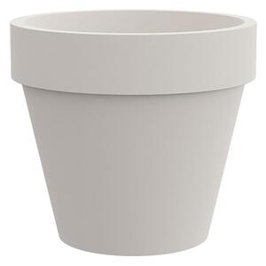 Vaso Rotondo Design Classico Indoor e Outdoor Tera Standard One Chalk Ø40 cm in Plastica Bianco Gesso