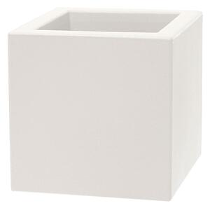 Vaso Quadrato Indoor e Outdoor Tera Schio Cubo Chalk 30x30 cm in Plastica Bianco Gesso