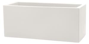 Vaso Rettangolare Indoor e Outdoor Tera Schio Cassa Chalk 60x24,5 cm in Plastica Bianco Gesso