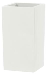 Vaso Quadrato Indoor e Outdoor Tera Schio Cubo Alto Chalk 41x41 cm in Plastica Bianco Gesso