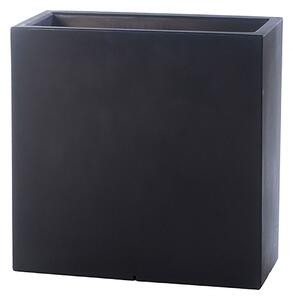Vaso Rettangolare Indoor e Outdoor Tera Schio Tower Smoke 79x39 cm in Plastica Grigio