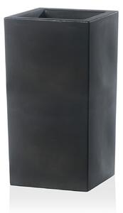 Vaso Quadrato Indoor e Outdoor Tera Schio Cubo Alto Smoke 41x41 cm in Plastica Grigio