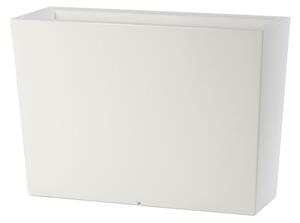 Vaso Rettangolare Indoor e Outdoor Tera Schio Cassa Alta Chalk 99x35,5 cm in Plastica Bianco Gesso