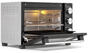 Forno Elettrico 1500 W 28 L 48,5x38x31 cm con Temperatura Regolabile Max 230° Timer 60 min Griglia e Teglia Argento