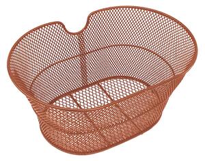 Cestino Anteriore per Bici City Bike in Metallo 38x30x18 cm Marrone