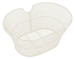 Cestino Bici Anteriore in Metallo Antiruggine 38x30x18 cm per City Bike Panna