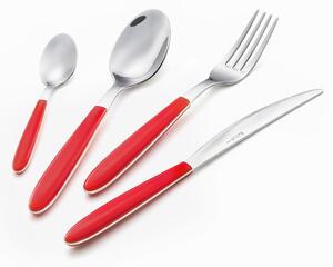 Servizio Set di Posate 24 pezzi in Acciaio Inox Eme Vero Rosso 11