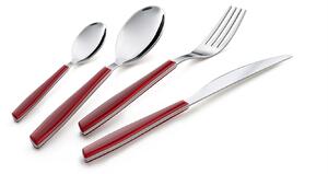 Servizio Set di Posate 24 Pezzi in Acciaio Eme Wave Rosso 73