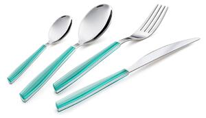 Servizio Set di Posate 24 Pezzi in Acciaio Eme Wave Turchese 311