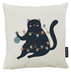 Federa decorativa a tema Natale 45x45 cm Festive Cat – Butter Kings