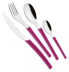 Servizio Set di Posate 24 pezzi in Acciaio Inox Eme Loto Fuxia 239