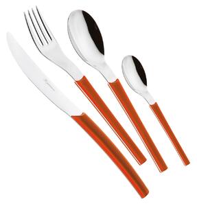 Servizio Set di Posate 24 pezzi in Acciaio Inox Eme Loto Arancio 1235C