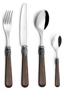 Servizio Set di Posate 24 pezzi in Acciaio Inox Eme Napoleon Perlato Marrone 1124