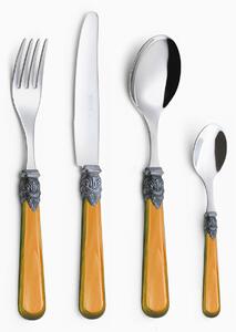 Servizio Set di Posate 24 pezzi in Acciaio Inox Eme Napoleon Perlato Arancio 79