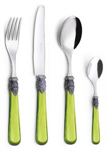Servizio Set di Posate 24 pezzi in Acciaio Inox Eme Napoleon Perlato Verde 69