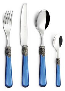 Servizio Set di Posate 24 pezzi in Acciaio Inox Eme Napoleon Perlato Blu 11