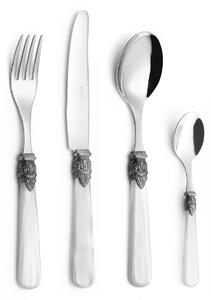Servizio Set di Posate 24 pezzi in Acciaio Inox Eme Napoleon Perlato Bianco 2