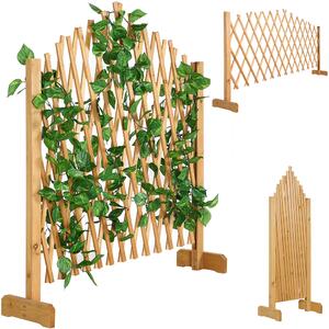 Grigliato Autoportante Estensibile da Giardino Divisorio Pieghevole per Rampicanti in Legno