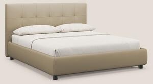 Minato letto imbottito contenitore con testata trapuntata in ecopelle