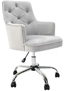 Sedia da Ufficio Ergonomica Girevole 360° Poltrona in Velluto Grigio