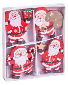 Set di decorazioni per albero di natale in legno 8 pz Santa Claus – Casa Selección