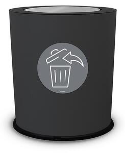 Pattumiera a Bidone con Coperchio Basculante Ø35x40 cm 4 Scomparti 38 L Totali in Metallo Verniciato Nero