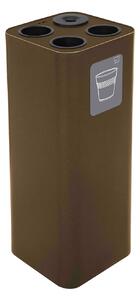 Pattumiera a Bidone da 60 L 30,2x30,2x 82,5 cm 3 Scomparti Tubolari e 1 Vaschetta in Acciaio Verniciato Corten