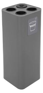 Pattumiera a Bidone da 60 L 30,2x30,2x 82,5 cm 3 Scomparti Tubolari e 1 Vaschetta in Acciaio Verniciato Grigio