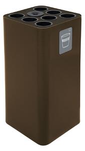 Pattumiera a Bidone da 100 L 38,3x38,3x82,5 cm 7 Scomparti Tubolari e 1 Vaschetta in Acciaio Verniciato Corten