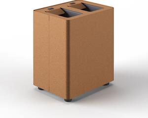 Pattumiera a 2 Scomparti Totale 16 L 33x25,5x39 cm con Contenitori Interni in Acciaio Verniciato Corten