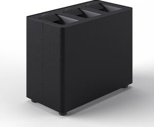 Pattumiera a 3 Scomparti Totale 24 L 48,5x25,5x39 cm con Contenitori Interni in Acciaio Verniciato Nero