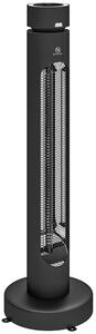 Stufa Elettrica a Infrarossi Oscillante 2000 W 29,5x29,5x84 cm con Telecomando in Alluminio Nero