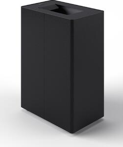 Pattumiera a 1 Scomparto da 45 L 44x28x63 cm con Contenitore Interno in Acciaio Verniciato Nero