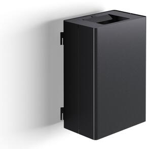 Pattumiera a Muro a 1 Scomparto da 35 L 39x25x56 cm con Contenitore Interno in Acciaio Verniciato Nero