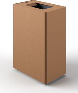 Pattumiera a 1 Scomparto da 45 L 44x28x63 cm con Contenitore Interno in Acciaio Verniciato Corten