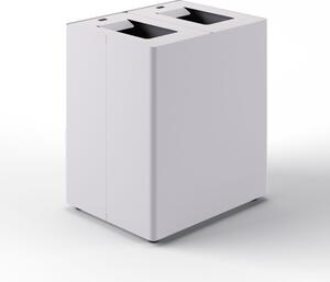 Pattumiera a 2 Scomparti Totale 90 L 56x44x 63 cm con Contenitori Interni in Acciaio Verniciato Bianco