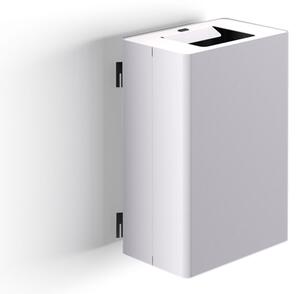 Pattumiera a Muro a 1 Scomparto da 35 L 39x25x56 cm con Contenitore Interno in Acciaio Verniciato Bianco