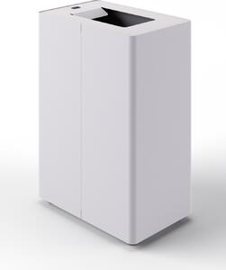 Pattumiera a 1 Scomparto da 45 L 44x28x63 cm con Contenitore Interno in Acciaio Verniciato Bianco