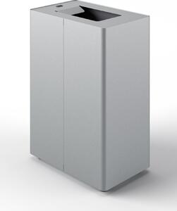 Pattumiera a 1 Scomparto da 45 L 44x28x63 cm con Contenitore Interno in Acciaio Verniciato Grigio