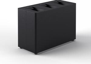 Pattumiera a 3 Scomparti Totale 72 L 71,5x33x49 cm con Contenitori Interni in Acciaio Verniciato Nero
