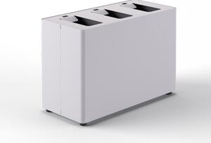 Pattumiera a 3 Scomparti Totale 72 L 71,5x33x49 cm con Contenitori Interni in Acciaio Verniciato Bianco