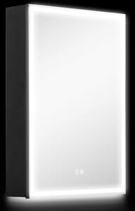 Armadietto da Bagno con Specchio Luci LED Regolabili e Funzione Anti-Appannamento in Alluminio Nero