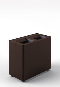 Pattumiera a 2 Scomparti Totale 24 L 48,5x25,5x39 cm con Contenitori Interni in Acciaio Verniciato Corten