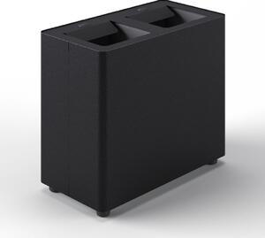 Pattumiera a 2 Scomparti Totale 24 L 48,5x25,5x39 cm con Contenitori Interni in Acciaio Verniciato Nero