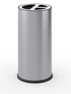Pattumiera a Bidone Ø 35x71 cm 3 Scomparto Totale 70 L in Acciaio Inox Satinato